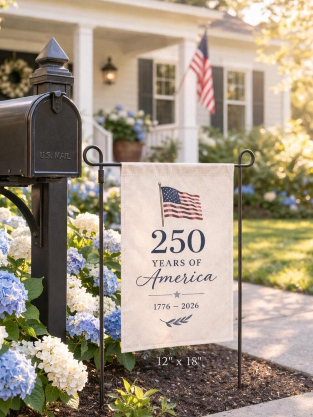 July 14th America 250th Birthday USA Garden Flag - Picture 2 of 3